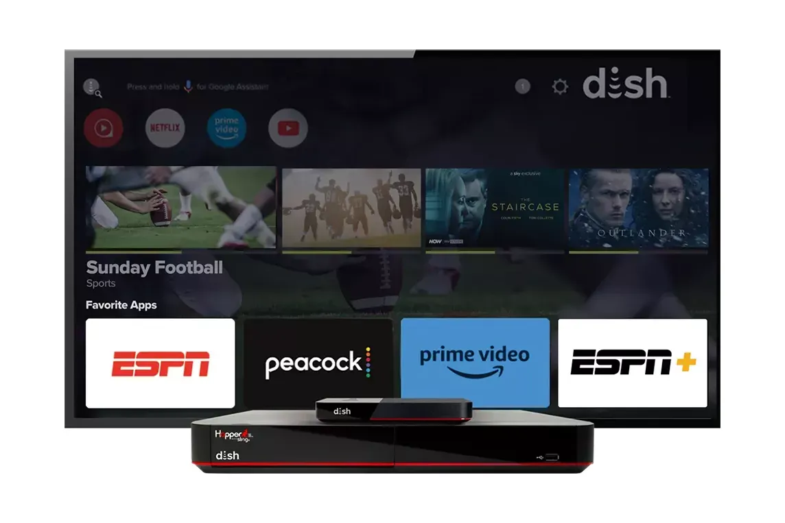 Closeup of TV with Dish Hopper